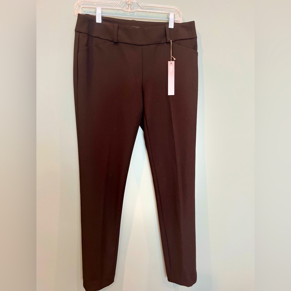 Black split hem dress pants